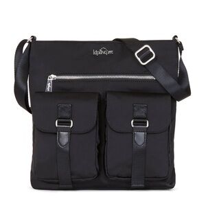Kipling Black Terner Crossbody Bag with Front & Back Pockets Adjustable Strap